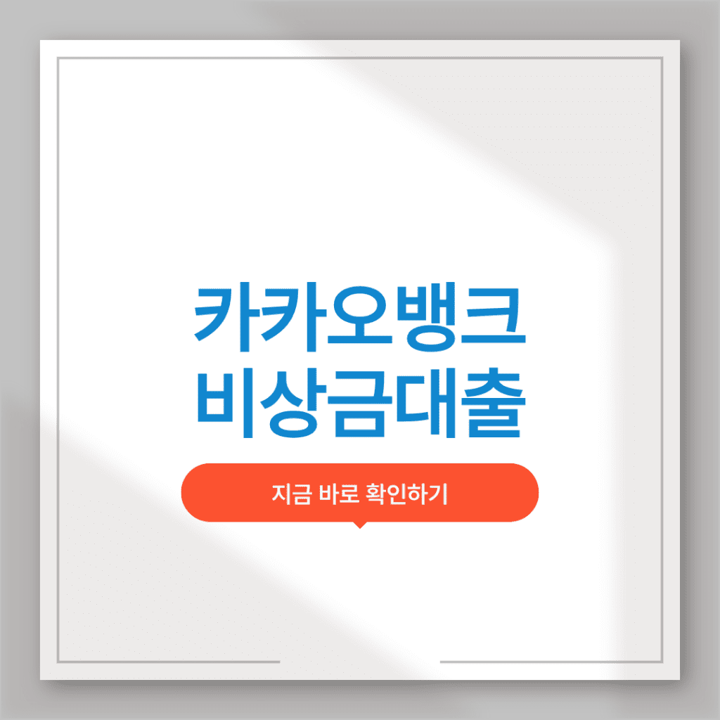 카카오뱅크 비상금대출