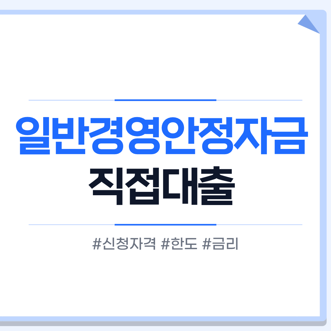 일반경영안정자금 직접대